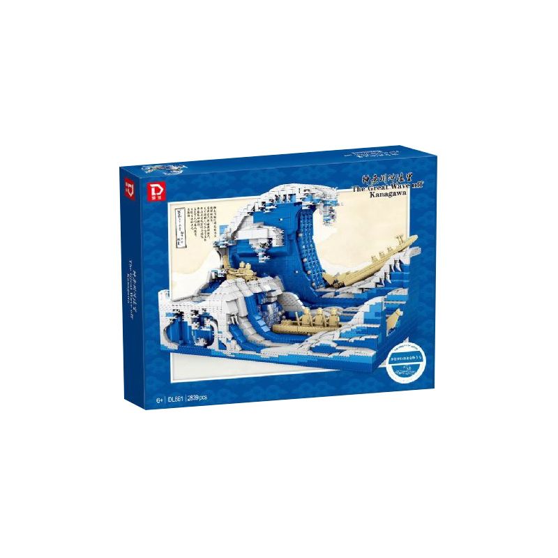 DILE DL860 non Lego KANAGAWA LƯỚT SÓNG bộ đồ chơi xếp lắp ráp ghép mô hình Arts & Crafts THE GREAT WAVE OFF KANAGAWA 1367 khối