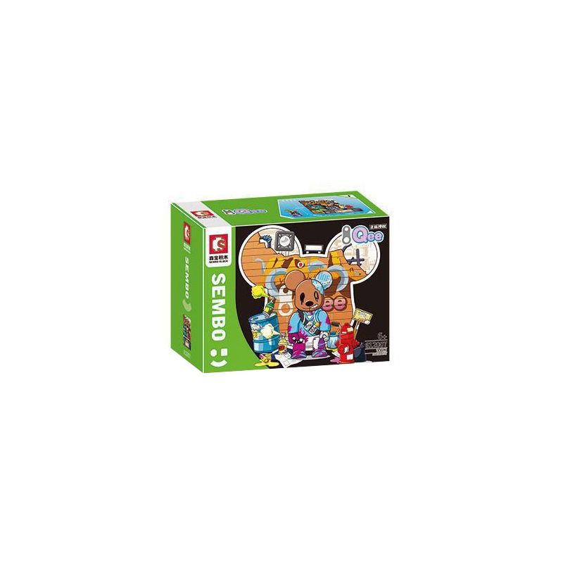 SEMBO 612007 non  GẤU VẼ NGUỆCH NGOẠC QEE bộ đồ chơi xếp lắp ráp ghép mô hình Creator Sáng Tạo 88 khối
