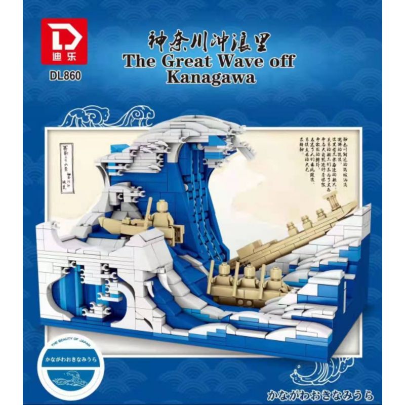 DILE DL860 non  KANAGAWA LƯỚT SÓNG bộ đồ chơi xếp lắp ráp ghép mô hình Arts & Crafts THE GREAT WAVE OFF KANAGAWA 1367 khối