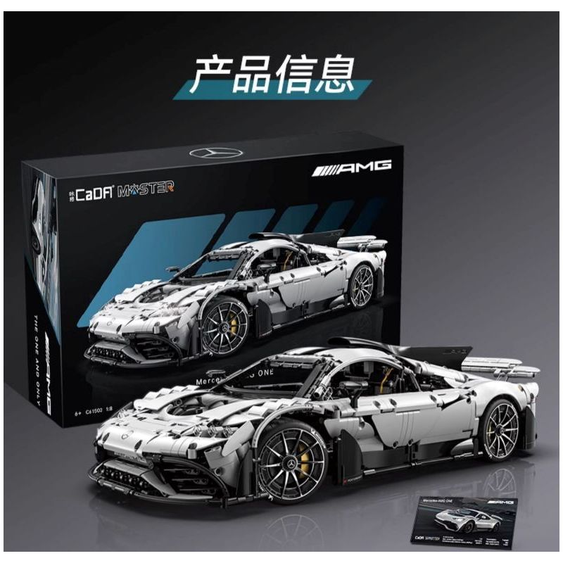 CADA DOUBLEE C61503 61503 non  MERCEDES-BENZ AMG MỘT tỷ lệ 1:8 bộ đồ chơi xếp lắp ráp ghép mô hình MERCEDES-AMG ONE 3295 khối