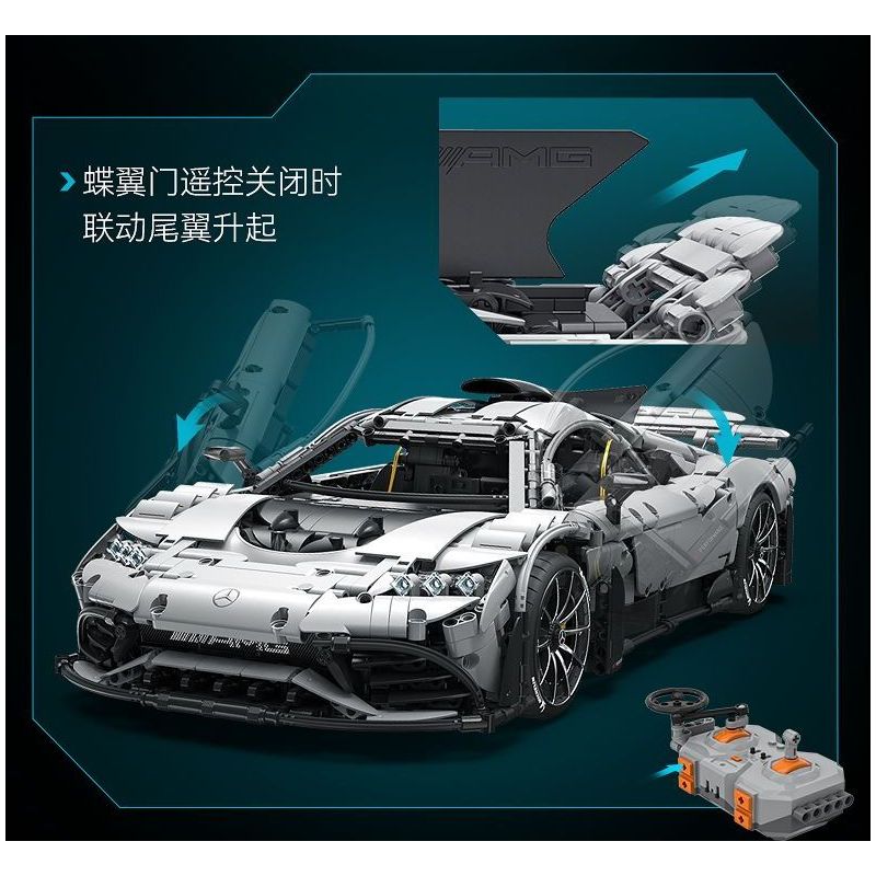 CADA DOUBLEE C61503 61503 non  MERCEDES-BENZ AMG MỘT tỷ lệ 1:8 bộ đồ chơi xếp lắp ráp ghép mô hình MERCEDES-AMG ONE 3295 khối