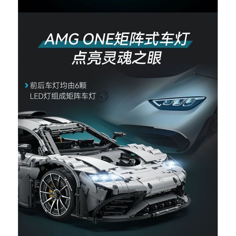 CADA DOUBLEE C61503 61503 non  MERCEDES-BENZ AMG MỘT tỷ lệ 1:8 bộ đồ chơi xếp lắp ráp ghép mô hình MERCEDES-AMG ONE 3295 khối