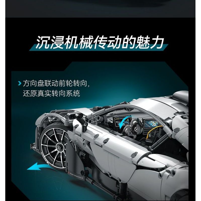 CADA DOUBLEE C61503 61503 non  MERCEDES-BENZ AMG MỘT tỷ lệ 1:8 bộ đồ chơi xếp lắp ráp ghép mô hình MERCEDES-AMG ONE 3295 khối