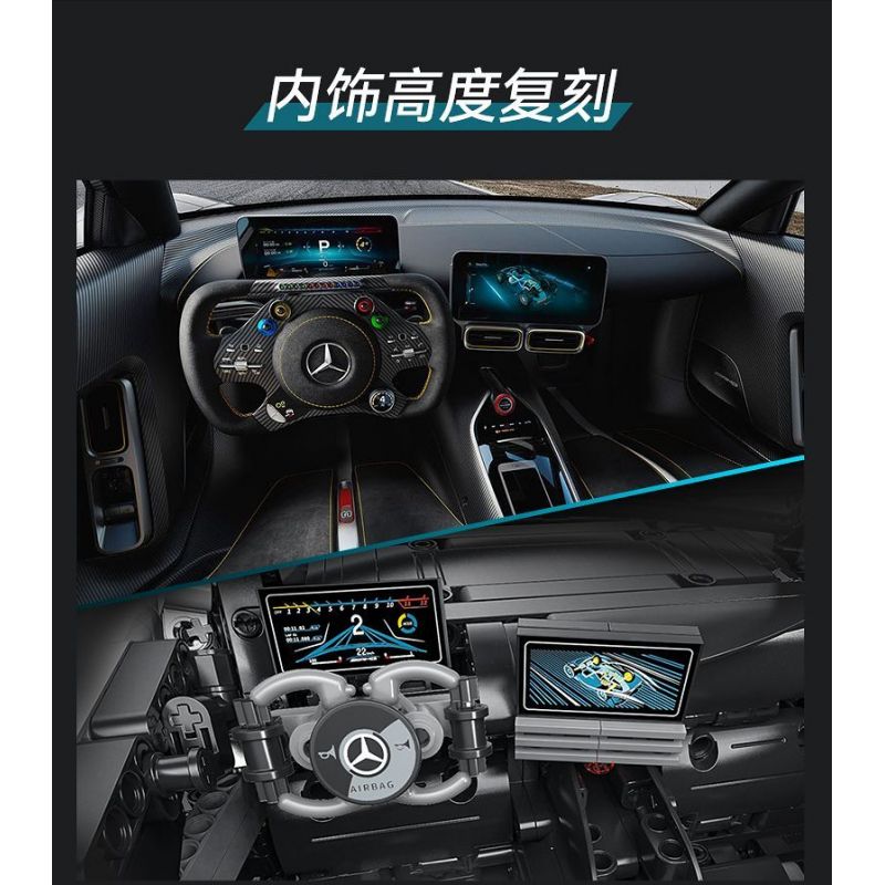 CADA DOUBLEE C61503 61503 non  MERCEDES-BENZ AMG MỘT tỷ lệ 1:8 bộ đồ chơi xếp lắp ráp ghép mô hình MERCEDES-AMG ONE 3295 khối