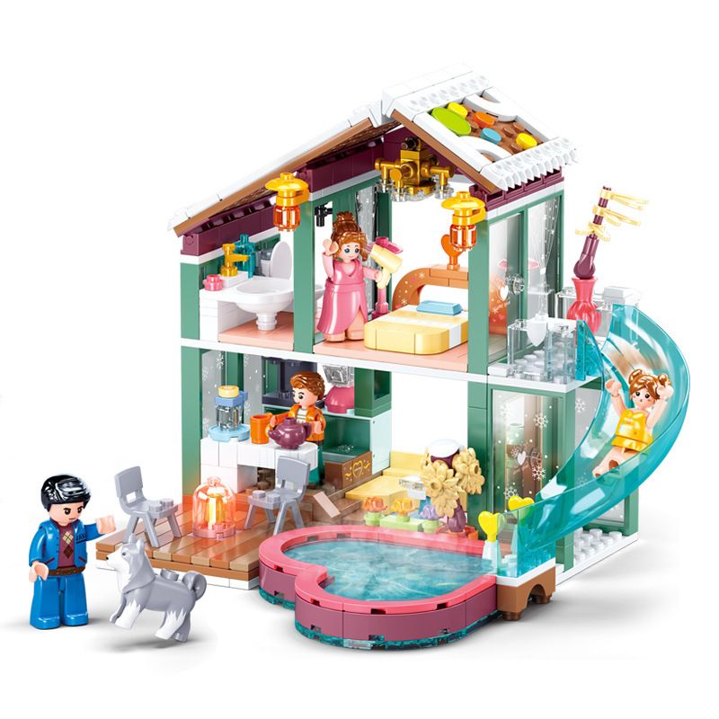 SLUBAN M38-B0961 B0961 0961 M38B0961 38-B0961 non Lego NHÀ NGHỈ SUỐI NƯỚC NÓNG MID-LEVELS bộ đồ chơi xếp lắp ráp ghép mô hình 439 khối