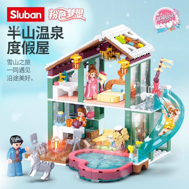 SLUBAN M38-B0961 B0961 0961 M38B0961 38-B0961 non  NHÀ NGHỈ SUỐI NƯỚC NÓNG MID-LEVELS bộ đồ chơi xếp lắp ráp ghép mô hình 439 khối