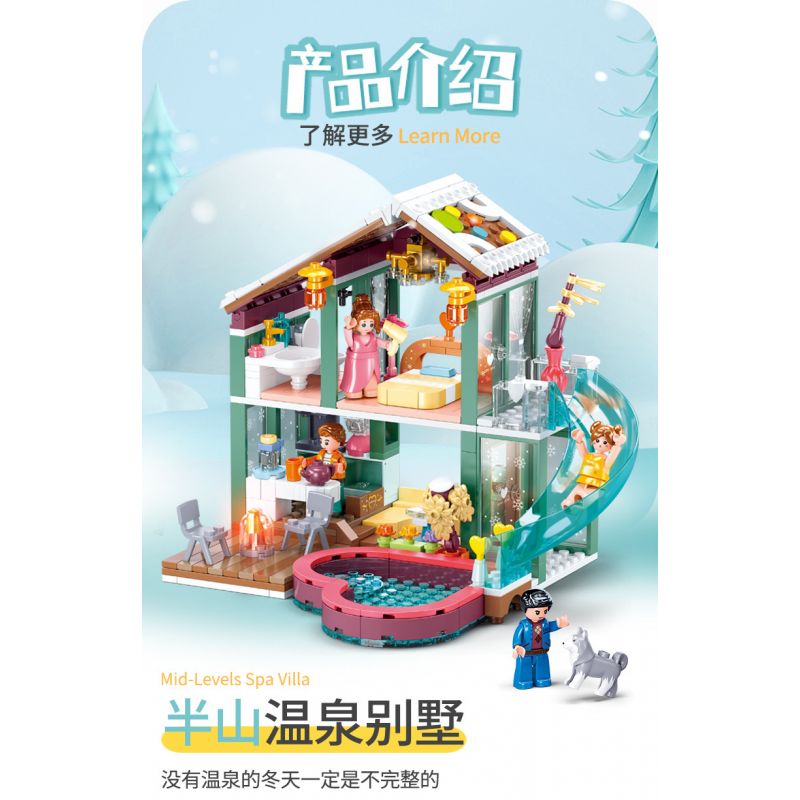 SLUBAN M38-B0961 B0961 0961 M38B0961 38-B0961 non  NHÀ NGHỈ SUỐI NƯỚC NÓNG MID-LEVELS bộ đồ chơi xếp lắp ráp ghép mô hình 439 khối