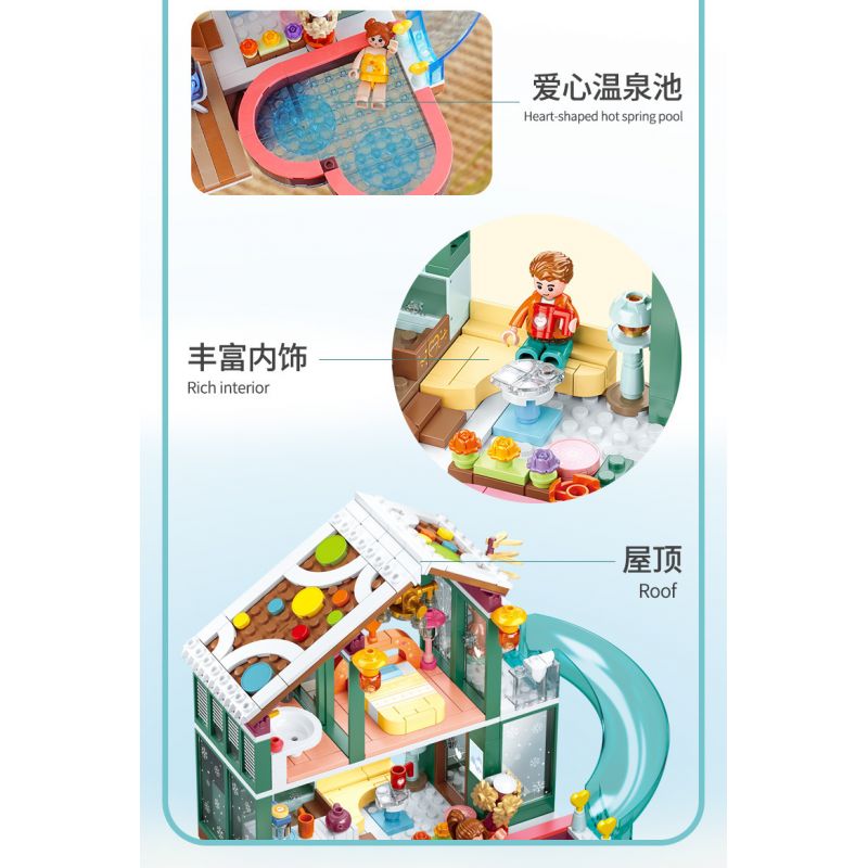 SLUBAN M38-B0961 B0961 0961 M38B0961 38-B0961 non  NHÀ NGHỈ SUỐI NƯỚC NÓNG MID-LEVELS bộ đồ chơi xếp lắp ráp ghép mô hình 439 khối