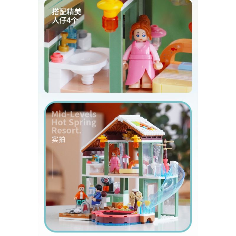 SLUBAN M38-B0961 B0961 0961 M38B0961 38-B0961 non  NHÀ NGHỈ SUỐI NƯỚC NÓNG MID-LEVELS bộ đồ chơi xếp lắp ráp ghép mô hình 439 khối