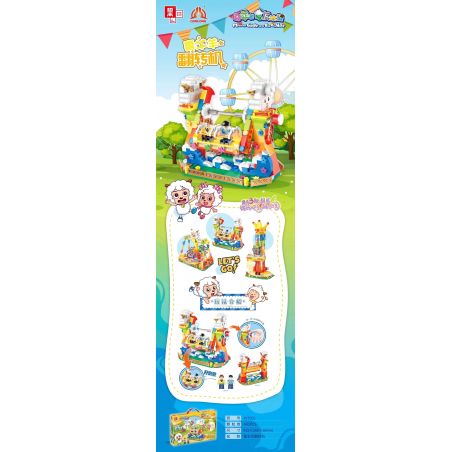 ZHEGAO XY7002 7002 non  MÁY TIỆN DÊ DỄ CHỊU bộ đồ chơi xếp lắp ráp ghép mô hình PLEASANT GOAT AND BIG WOLF 442 khối