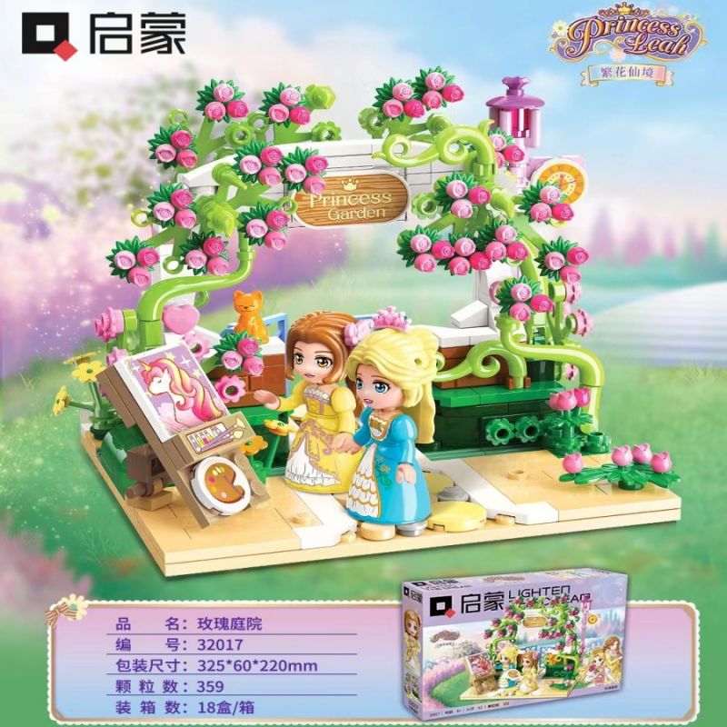 Enlighten 32017 Qman 32017 non Lego VƯỜN HOA HỒNG bộ đồ chơi xếp lắp ráp ghép mô hình PRINCESS LEAH 359 khối