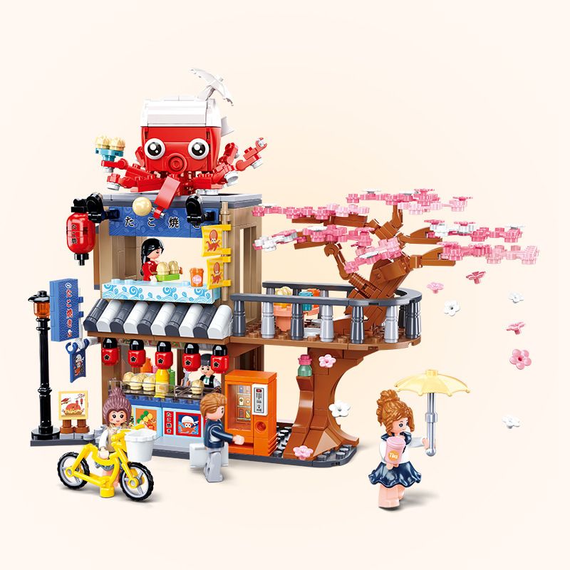 SLUBAN M38-B1019 B1019 1019 M38B1019 38-B1019 non Lego CỬA HÀNG CHÍNH TAKOYAKI bộ đồ chơi xếp lắp ráp ghép mô hình 548 khối