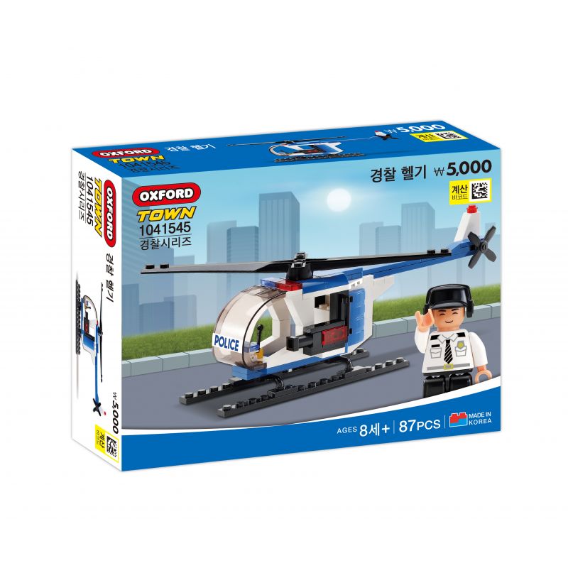 OXFORD 1041545 non Lego TRỰC THĂNG CẢNH SÁT bộ đồ chơi xếp lắp ráp ghép mô hình City 경찰 헬기 Thành Phố 87 khối