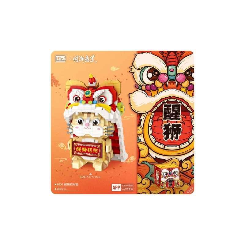 LOZ 9258 non Lego MÚA SƯ TỬ bộ đồ chơi xếp lắp ráp ghép mô hình Chinese Traditional Festivals Lễ Hội Cổ Truyền