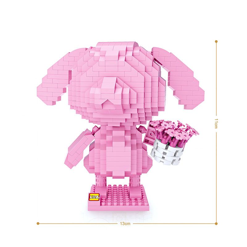 LOZ 9207 non Lego THỎ TỎ TÌNH bộ đồ chơi xếp lắp ráp ghép mô hình Creator Sáng Tạo