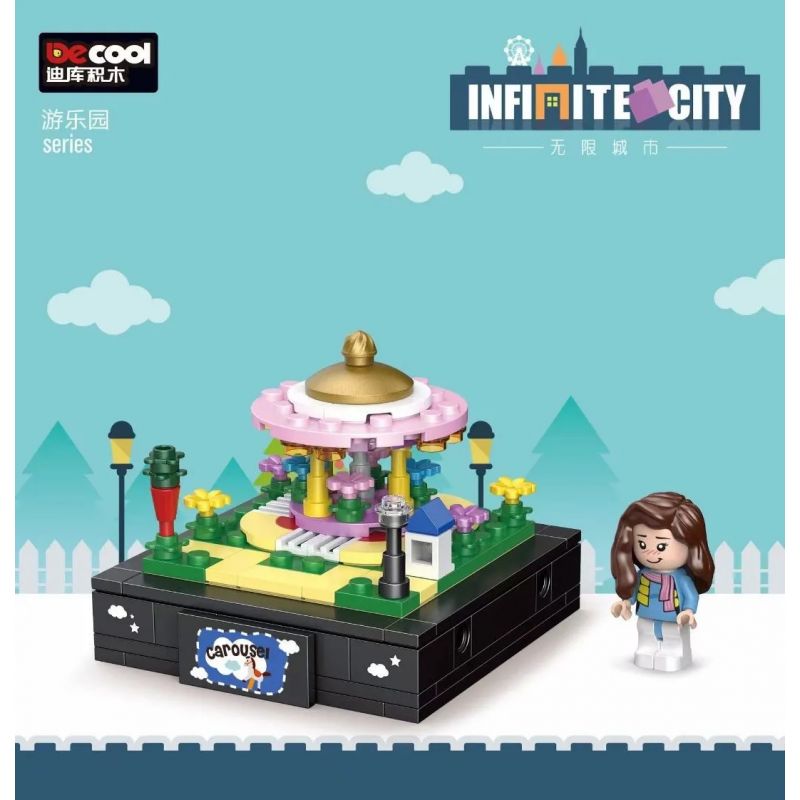 Decool 77110 Jisi 77110 non Lego XOAY TROJAN. bộ đồ chơi xếp lắp ráp ghép mô hình Infinite City Thành Phố Vô Hạn 121 khối