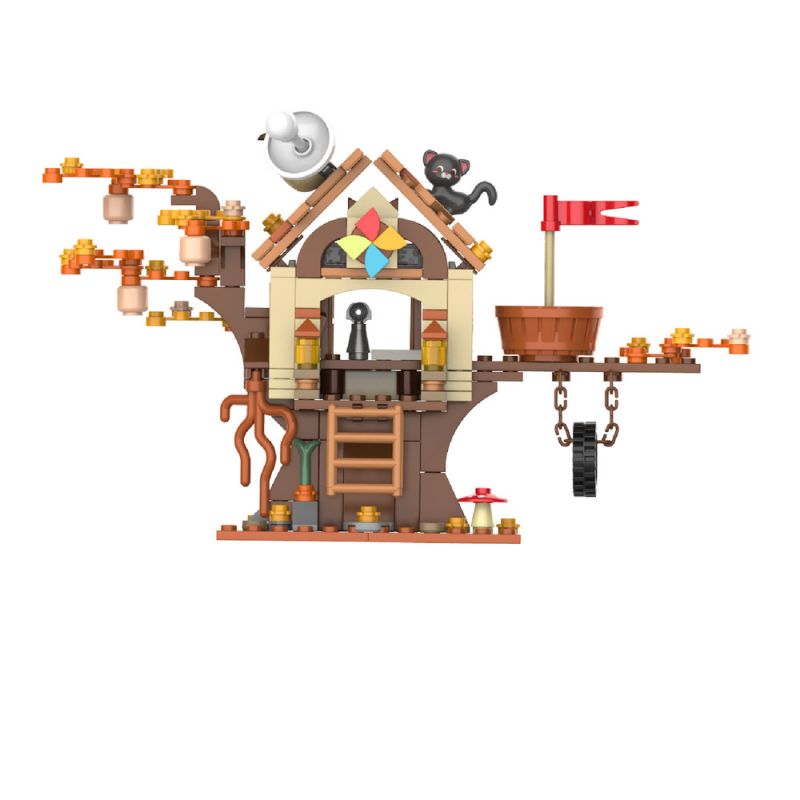 JAKI JK6332 6332 non  NHÀ CÂY NHỎ RỪNG bộ đồ chơi xếp lắp ráp ghép mô hình 220 khối