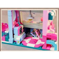 KEEPPLEY K28017 28017 non  CỬA HÀNG NƯỚC TRÁI CÂY MÀU XANH VÀ TRẮNG bộ đồ chơi xếp lắp ráp ghép mô hình LOVELY STREET