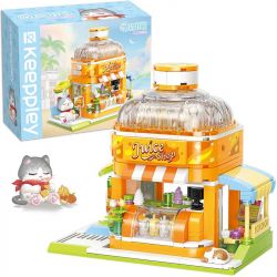 KEEPPLEY K28017 28017 non  CỬA HÀNG NƯỚC TRÁI CÂY MÀU XANH VÀ TRẮNG bộ đồ chơi xếp lắp ráp ghép mô hình LOVELY STREET