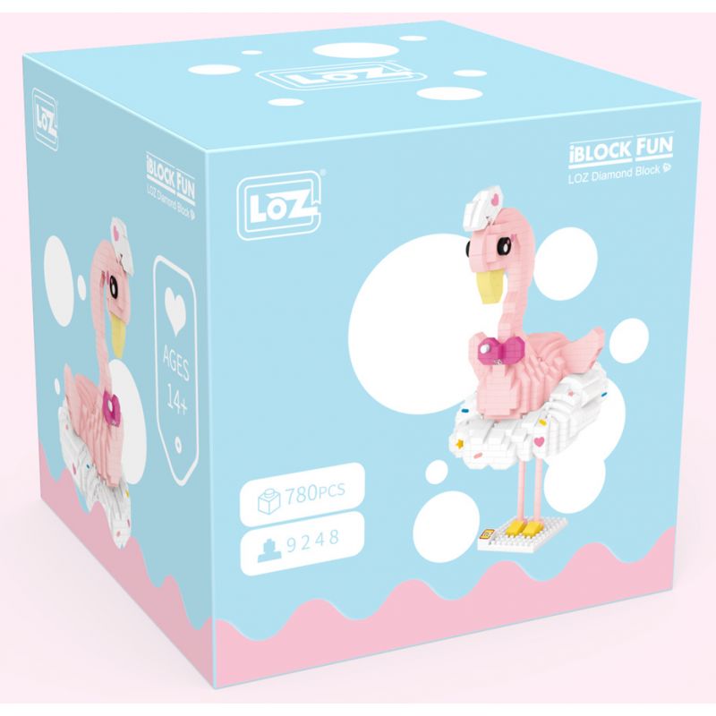 LOZ 9248 non  CHIM HỒNG HẠC bộ đồ chơi xếp lắp ráp ghép mô hình Creator Sáng Tạo 780 khối