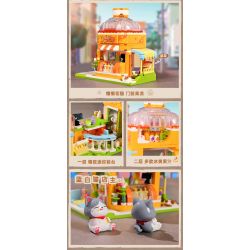 KEEPPLEY K28017 28017 non  CỬA HÀNG NƯỚC TRÁI CÂY MÀU XANH VÀ TRẮNG bộ đồ chơi xếp lắp ráp ghép mô hình LOVELY STREET