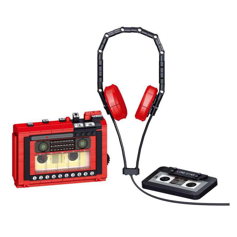 ZHEGAO 00989 non  MÁY THU ÂM bộ đồ chơi xếp lắp ráp ghép mô hình Creator RETRO CLASSIC TYPE RECORDER Sáng Tạo 457 khối