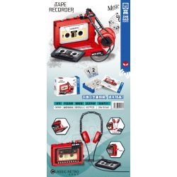 ZHEGAO 00989 non  MÁY THU ÂM bộ đồ chơi xếp lắp ráp ghép mô hình Creator RETRO CLASSIC TYPE RECORDER Sáng Tạo 457 khối