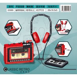 ZHEGAO 00989 non  MÁY THU ÂM bộ đồ chơi xếp lắp ráp ghép mô hình Creator RETRO CLASSIC TYPE RECORDER Sáng Tạo 457 khối
