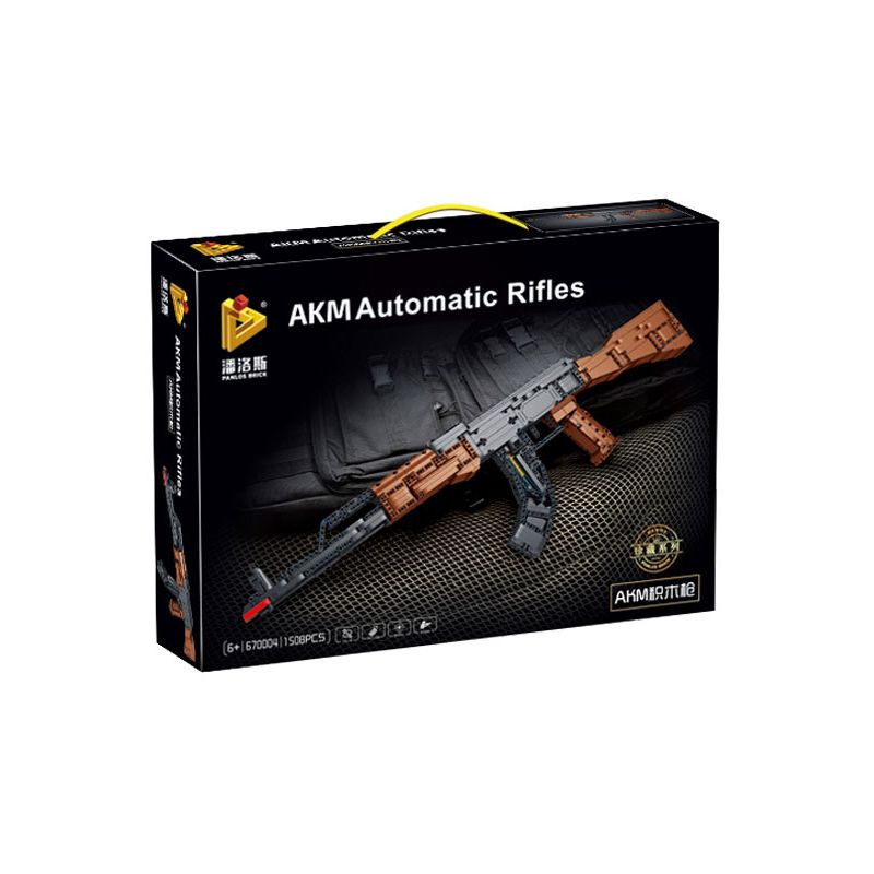 PanlosBrick 670004 Panlos Brick 670004 non  SÚNG TRƯỜNG TỰ ĐỘNG AKM bộ đồ chơi xếp lắp ráp ghép mô hình Gun AKM AUTOMATIC RIFLES 1508 khối