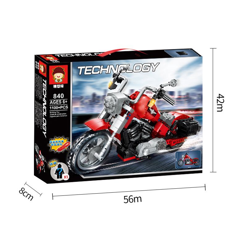 RUIZHI BEE 840 non  HARLEY MOTORCYCLE. bộ đồ chơi xếp lắp ráp ghép mô hình  Kỹ Thuật Công Nghệ Cao Mô Hình Phương Tiện 1108 khối