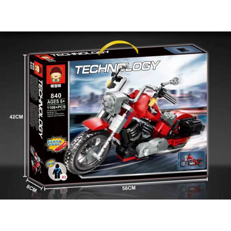 RUIZHI BEE 840 non  HARLEY MOTORCYCLE. bộ đồ chơi xếp lắp ráp ghép mô hình  Kỹ Thuật Công Nghệ Cao Mô Hình Phương Tiện 1108 khối