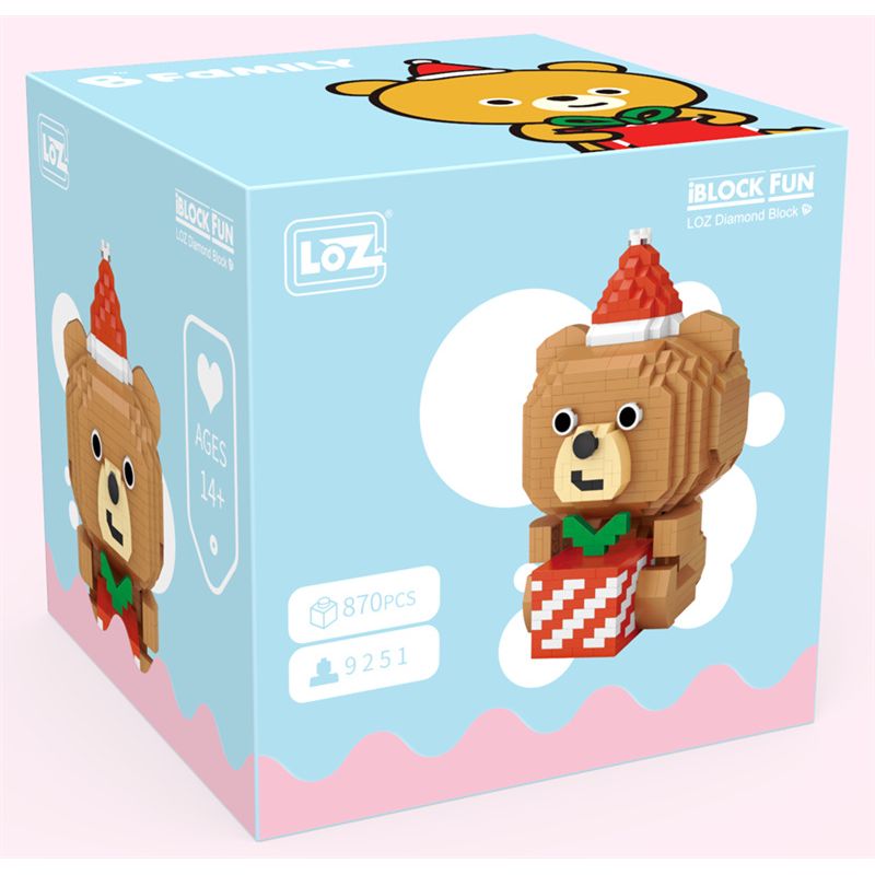 LOZ 9251 non  CON GẤU bộ đồ chơi xếp lắp ráp ghép mô hình Creator Sáng Tạo 870 khối