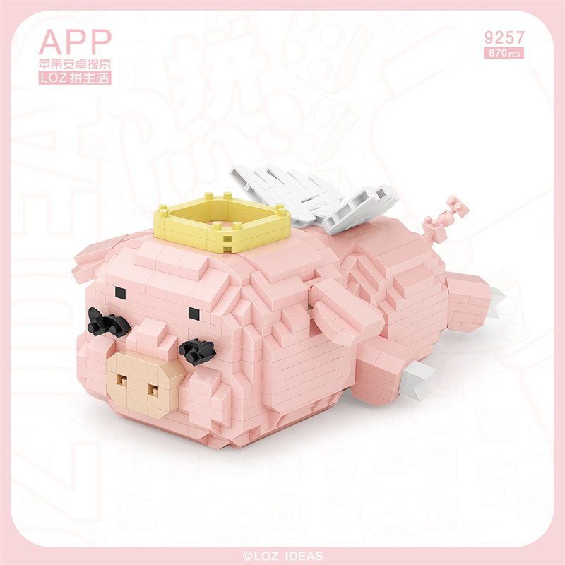 LOZ 9257 non  LỢN THIÊN THẦN bộ đồ chơi xếp lắp ráp ghép mô hình Creator Sáng Tạo 870 khối