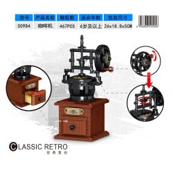 ZHEGAO 00984 non  MÁY PHA CÀ PHÊ CỔ ĐIỂN bộ đồ chơi xếp lắp ráp ghép mô hình Creator RETRO CLASSIC COFFEE MAKER Sáng Tạo 467 khối
