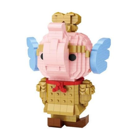 LOZ 9264 non  CHIẾN BINH ĐẤT NUNG VOI HỒNG bộ đồ chơi xếp lắp ráp ghép mô hình Creator Sáng Tạo 970 khối