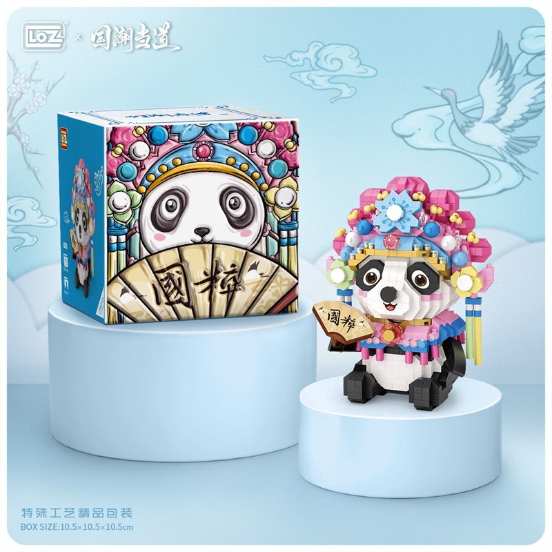 LOZ 9265 non  QUỐC TRIỀU NẮM QUYỀN GẤU TRÚC ĐỎ HUADAN bộ đồ chơi xếp lắp ráp ghép mô hình Creator Sáng Tạo 1070 khối