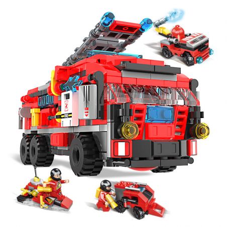 RUIZHI BEE 22008 non  10 SỰ KẾT HỢP CỦA XE CỨU HỎA ĐÁM MÂY bộ đồ chơi xếp lắp ráp ghép mô hình Fire Rescure FIRE BRIGADE 842 khối