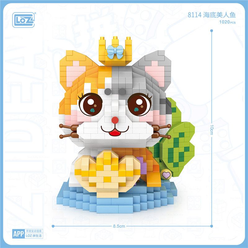LOZ 8114 non  NÀNG TIÊN CÁ DƯỚI NƯỚC bộ đồ chơi xếp lắp ráp ghép mô hình Creator Sáng Tạo 1020 khối