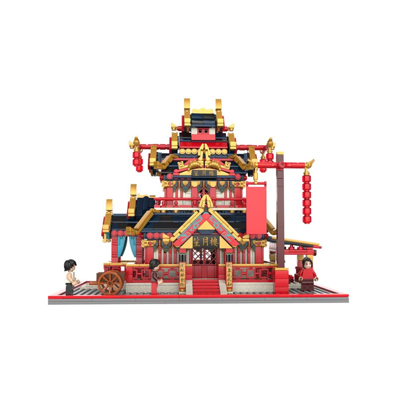 JAKI JK2350 2350 non  NHÀ HÀNG SHENGYUELOU SHENGTANG bộ đồ chơi xếp lắp ráp ghép mô hình Modular Buildings Mô Hình Nhà Cửa 2055 khối