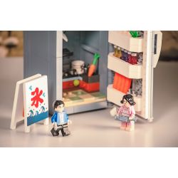TOP TOY 16003 non  TỦ LẠNH CỔ ĐIỂN bộ đồ chơi xếp lắp ráp ghép mô hình RETRO REFRIGERATOR 678 khối