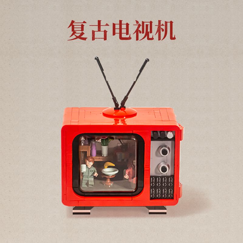 TOP TOY 16001 non  TRUYỀN HÌNH CỔ ĐIỂN bộ đồ chơi xếp lắp ráp ghép mô hình RETRO TELEVISION 645 khối
