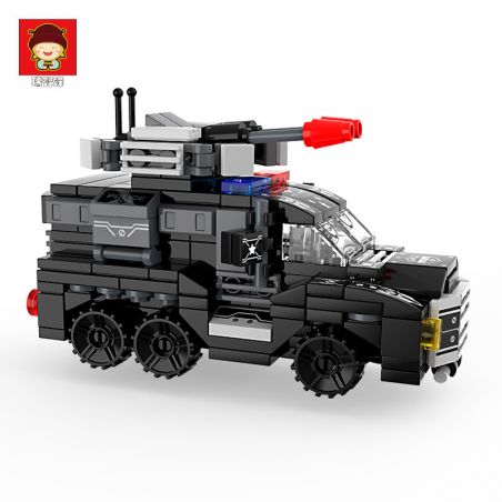 RUIZHI BEE 11043 non  XE CHỐNG CHÁY NỔ ĐẶC BIỆT 16 KẾT HỢP bộ đồ chơi xếp lắp ráp ghép mô hình CITY SWAT 499 khối