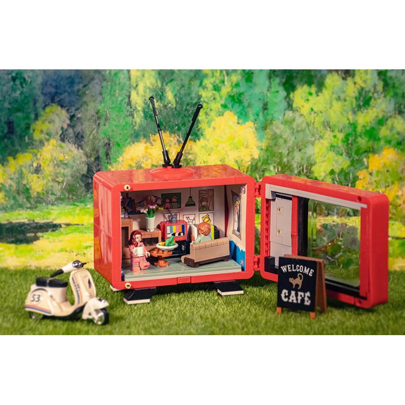 TOP TOY 16001 non  TRUYỀN HÌNH CỔ ĐIỂN bộ đồ chơi xếp lắp ráp ghép mô hình RETRO TELEVISION 645 khối