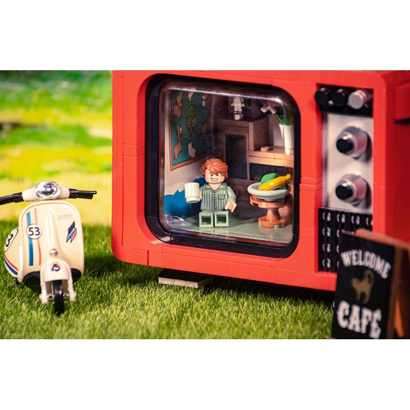 TOP TOY 16001 non  TRUYỀN HÌNH CỔ ĐIỂN bộ đồ chơi xếp lắp ráp ghép mô hình RETRO TELEVISION 645 khối