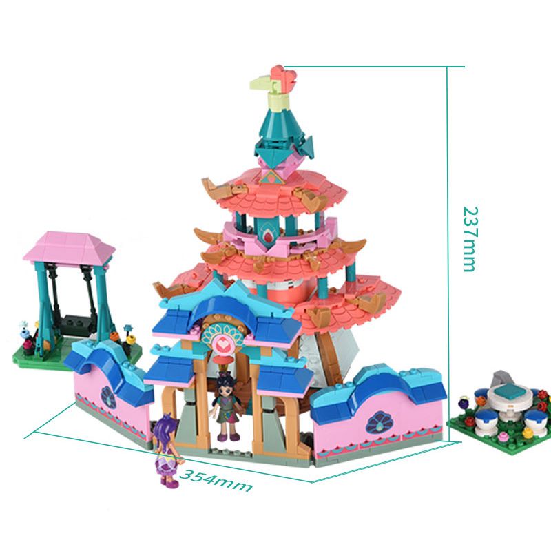 JIALE ZHUAN 30018 non Lego LÂU ĐÀI CON CÔNG CỦA PEPE bộ đồ chơi xếp lắp ráp ghép mô hình Emily The Musical Princess Công Chúa Âm Nhạc Emily 634 khối