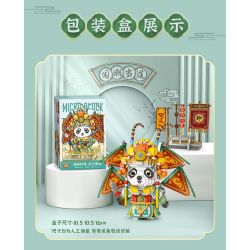 LOZ 8107 non  QUỐC TINH HOA WUSHENG PANDA bộ đồ chơi xếp lắp ráp ghép mô hình Brickheadz Nhân Vật Đầu To 1210 khối