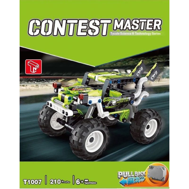 TA GAOLE T1007-1 1007-1 T1007-2 1007-2 non  XE TẢI MONSTER 2 RUNARTER bộ đồ chơi xếp lắp ráp ghép mô hình Mini Racing Pacemaker TECHNOLOGY MIX Đua Xe Mini 408 khối