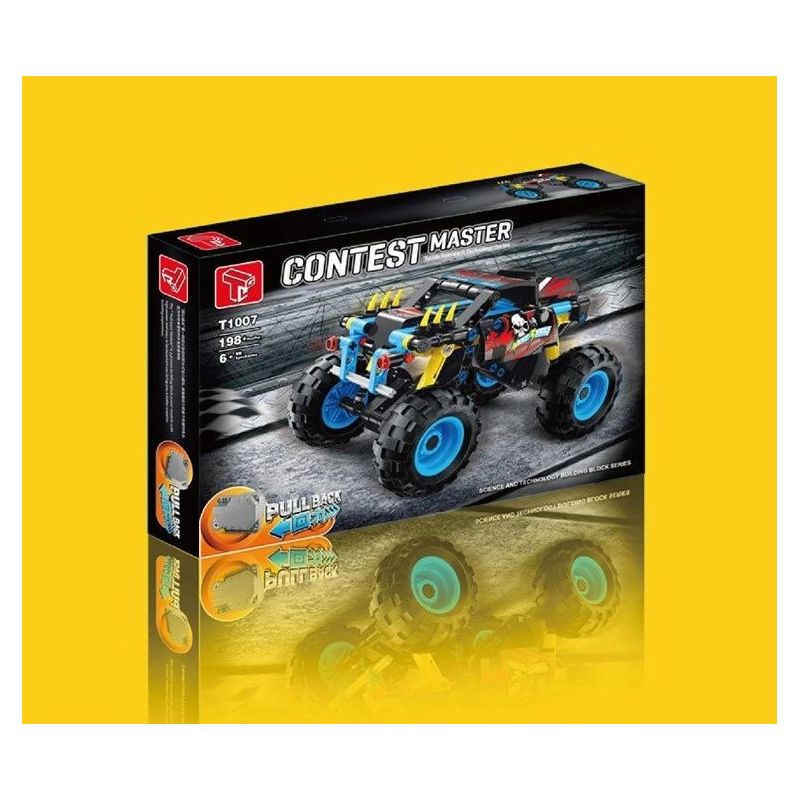 TA GAOLE T1007-1 1007-1 T1007-2 1007-2 non  XE TẢI MONSTER 2 RUNARTER bộ đồ chơi xếp lắp ráp ghép mô hình Mini Racing Pacemaker TECHNOLOGY MIX Đua Xe Mini 408 khối