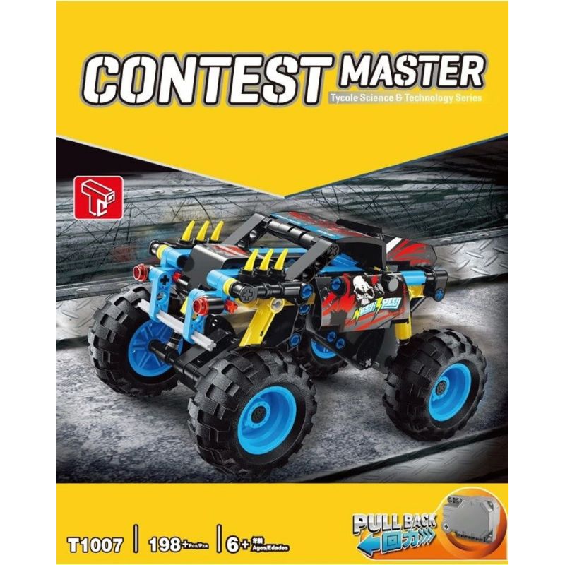 TA GAOLE T1007-1 1007-1 T1007-2 1007-2 non  XE TẢI MONSTER 2 RUNARTER bộ đồ chơi xếp lắp ráp ghép mô hình Mini Racing Pacemaker TECHNOLOGY MIX Đua Xe Mini 408 khối