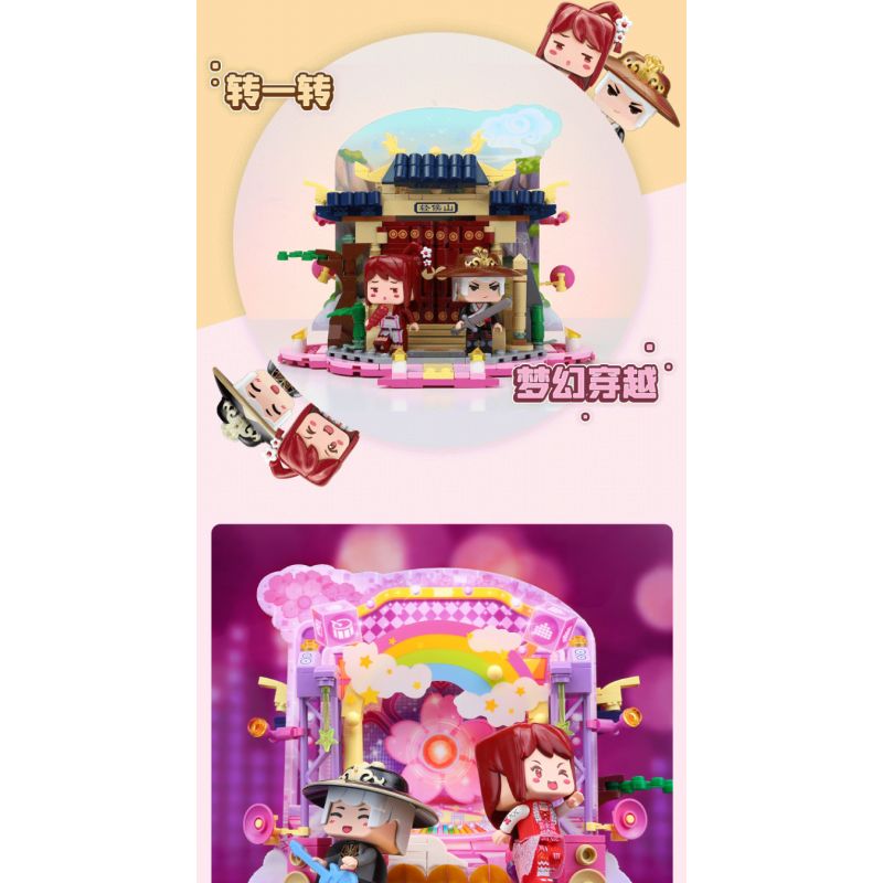 Enlighten 72033 Qman 72033 non  NGÔN NGỮ HOA CHENG XING DUAL TIME AND SPACE (CHUYẾN PHIÊU LƯU TRÊN NÚI QINGHOU SÂN KHẤU ÁNH SAO HUAXIAOLOU) bộ đồ chơi xếp lắp ráp ghép mô hình Minecraft Game Xây Dựng 446 khối